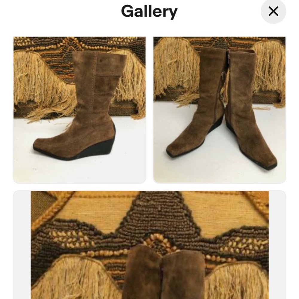 Predictions Brown Suede Wedge Boots - Picture 7 of 8